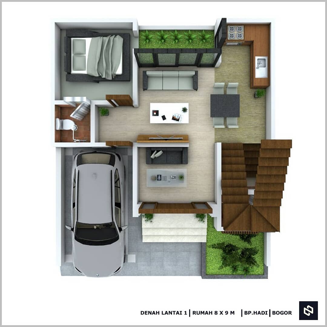 Home House Design 8x9 Meter 2Storey