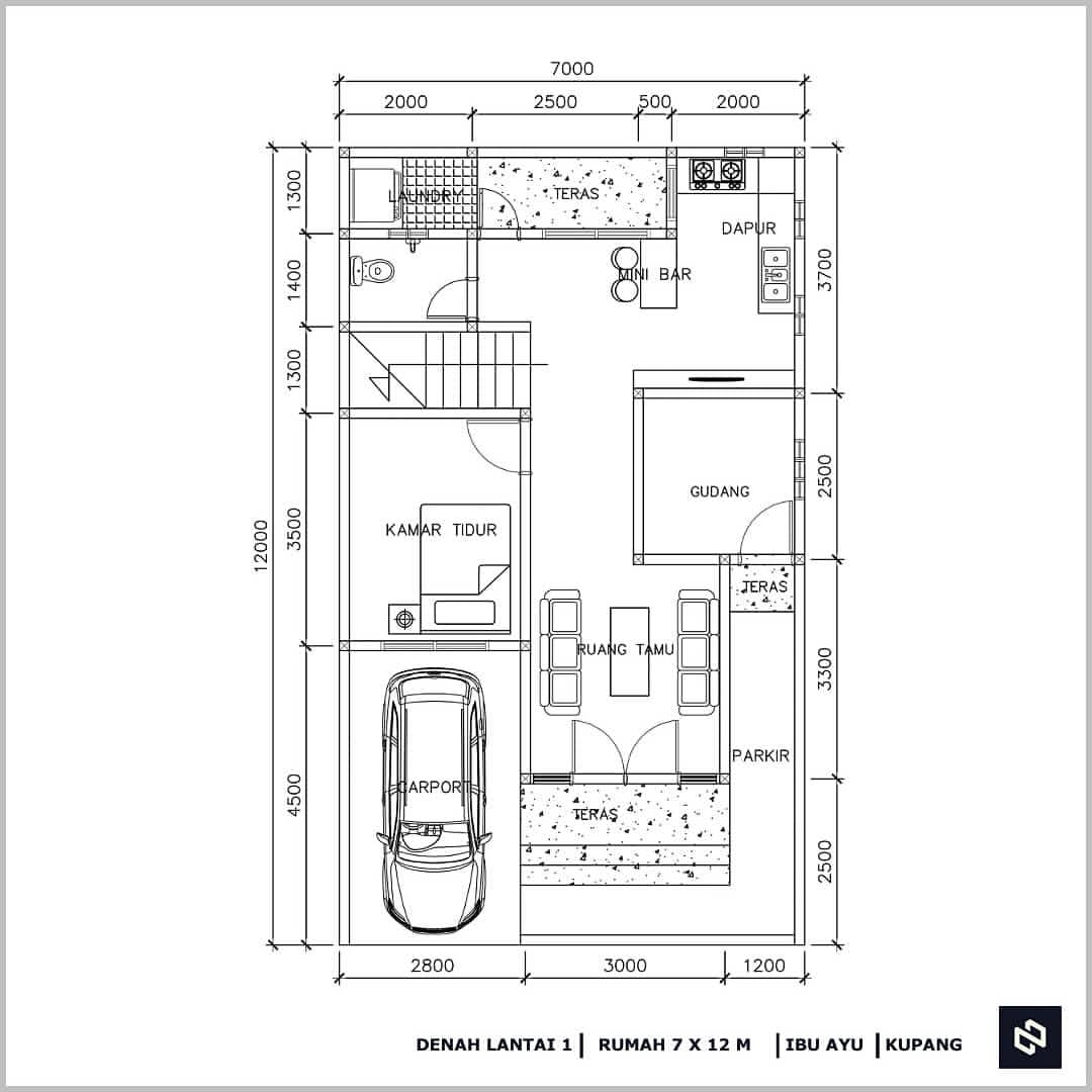 Home House Design 7x12 Meter 2Storey