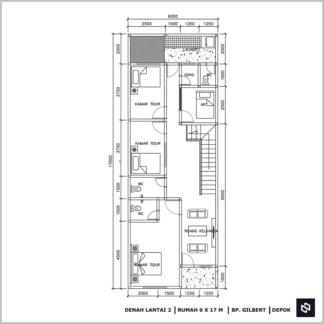 Home House Design 6x17 Meter 2Storey