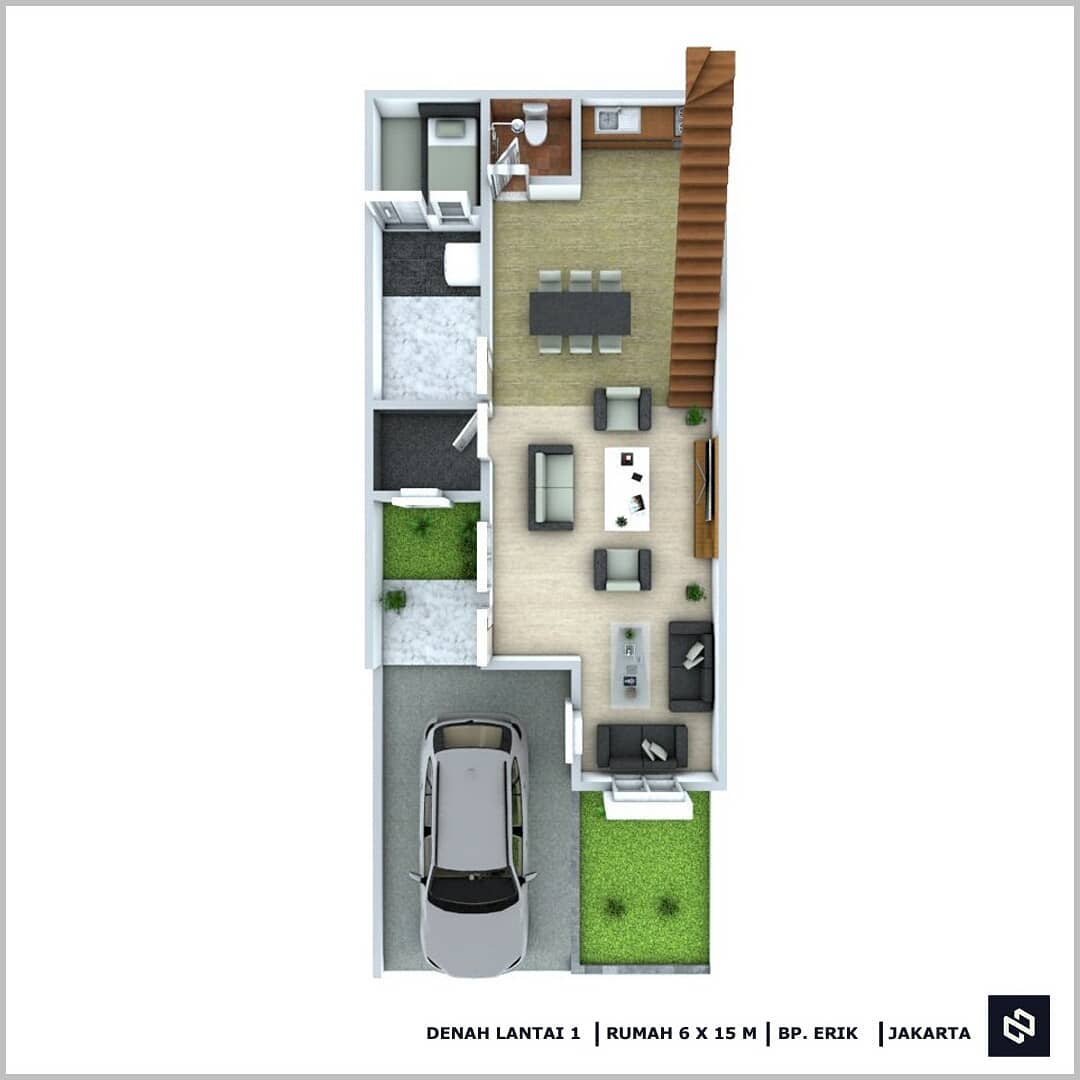 House Design 6x15 Meter 2Storey