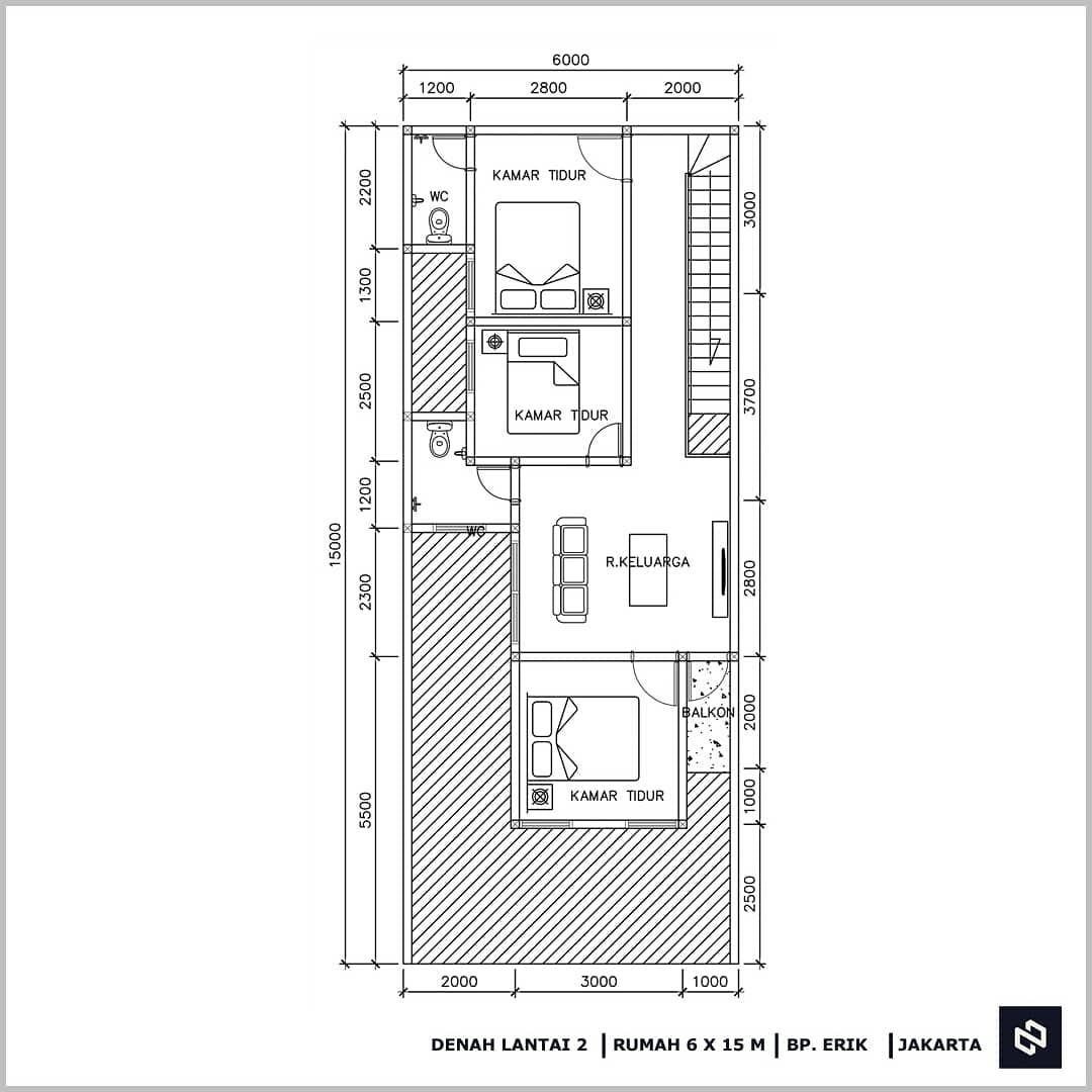 Home House Design 6x15 Meter 2Storey