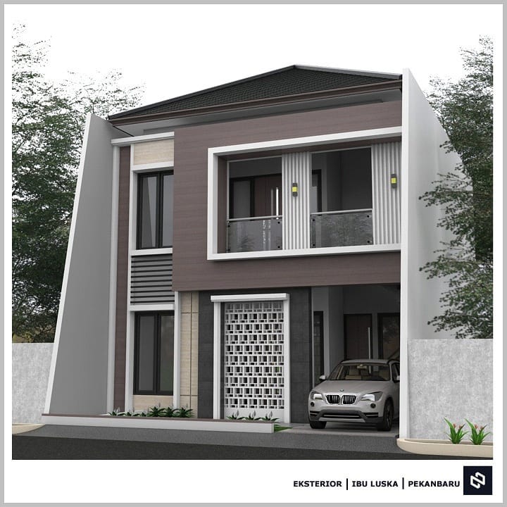 Desain rumah 9x14 Meter 2Lantai