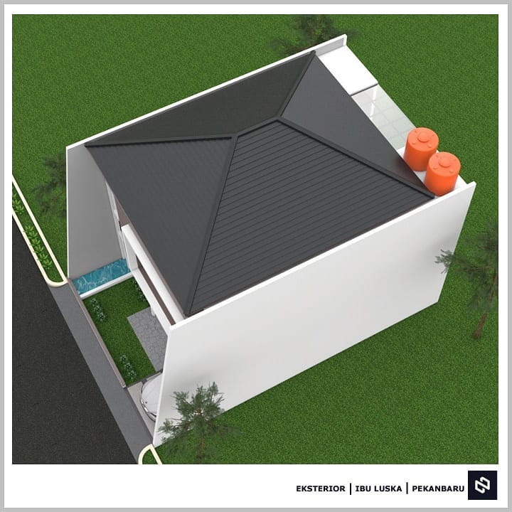 Desain rumah 9x14 Meter 2Lantai